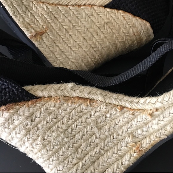 Michael Antonio Braided Jute Wedge Cross Ankle Strap Sandals 7.5 Open Toe - Picture 9 of 9